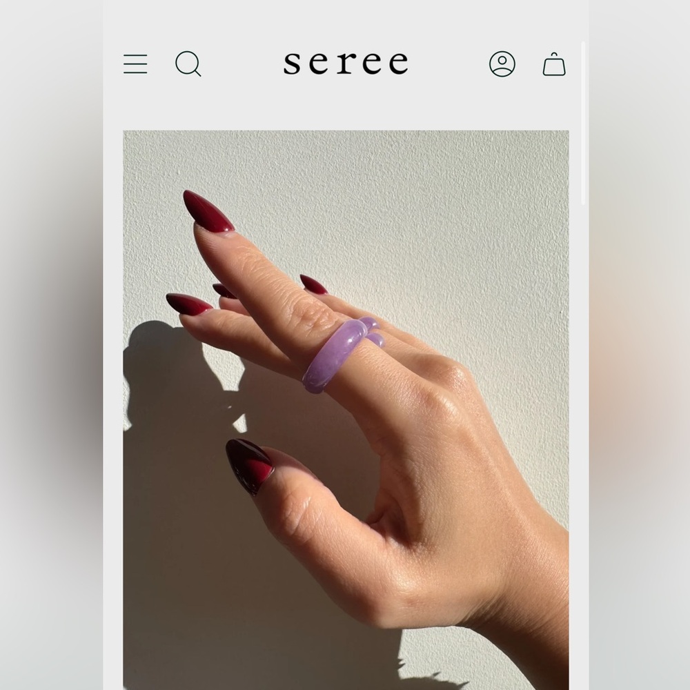Lilac Purple Jade Ring